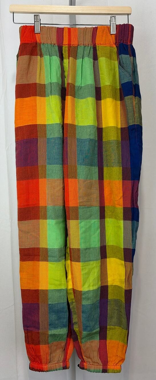 NWT ACE & JIG Balloon Pants Whirlwind Pull On Check Cotton Multicolor Size S